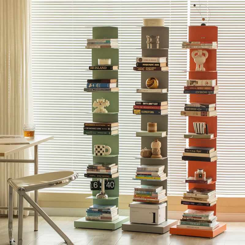 Lemy Home Nordic Invisible Bookshelves Fall Metro Art Small Bookcase Living Room Corner Creativity Leaning Against Wall Net Red Shelf