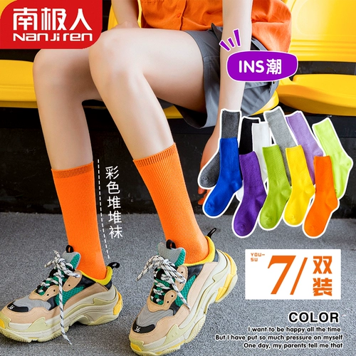 南极人 Tide, носки, хлопковые тонкие летние гольфы, средней длины