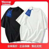 WASSUP LEMON Хлопковая футболка подходит для мужчин и женщин для отдыха для влюбленных, короткий рукав, оверсайз