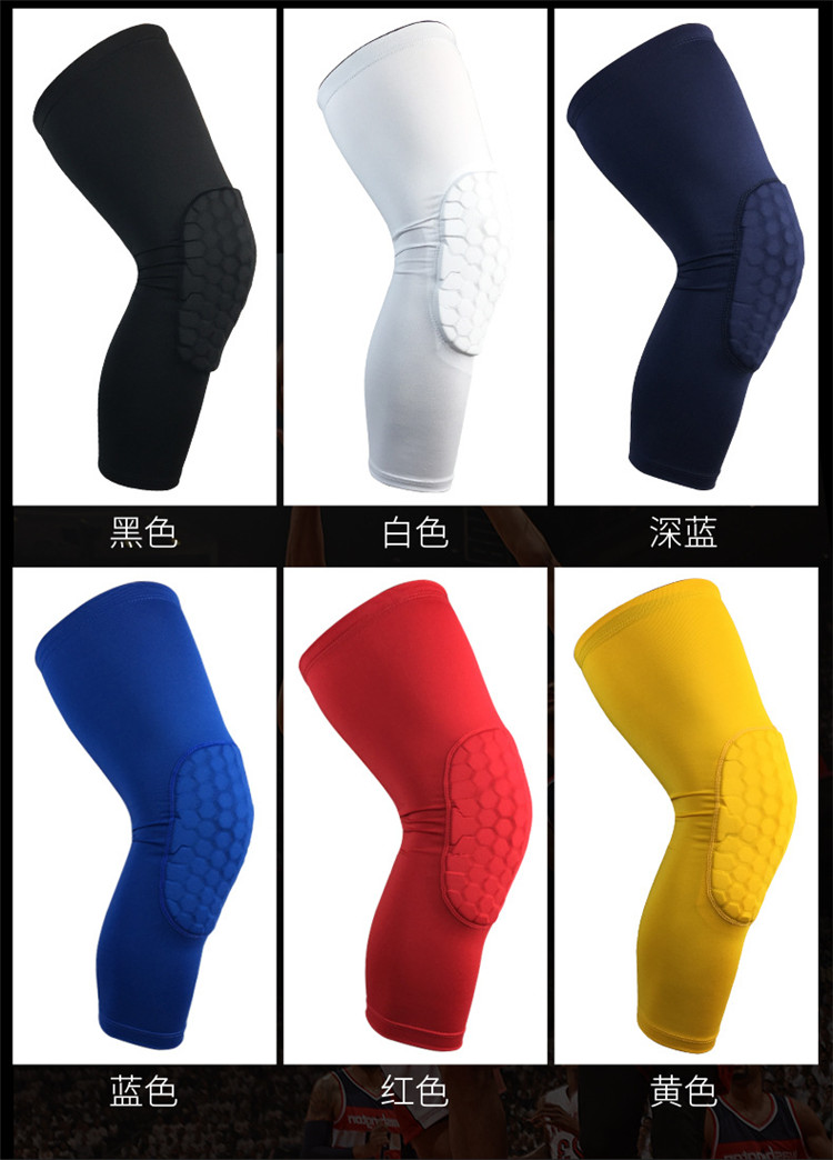 Kneepad bóng rổ thể thao tổ ong chống va chạm dài băng giá mùa xuân mùa hè cưỡi thoáng khí nam nữ chạy bộ cầu lông bảo vệ gang tay tap gym
