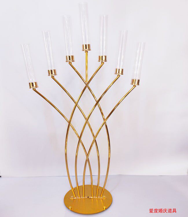 New 7 Head Mermaid Candlesticks Road Wedding Celebration venue Placement T Pendulum Fitting Hotel Stage Props Decoration