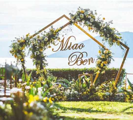 New Wedding Celebration Iron Art Arch polygonal arches Arches Eurostyle Wedding Site Arranged Wedding props