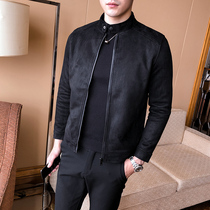 Spring coat mens stand collar Korean jacket mens slim youth short coat mens trend business casual jacket