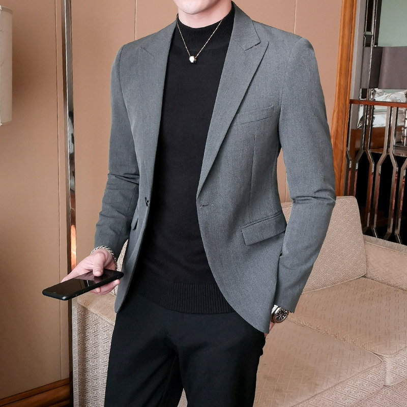 Spring Summer swarm suit men's small suits Men's Korean version Trend Business Leisure Career Single West jacket Men's suit