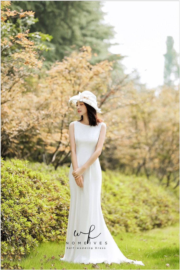 Nomeves Original (Month Down And String) Outdoor Brigade Pats Light Wedding Dress Temperament To Go Out The Door Yarn Retro-Style Wedding Dress 