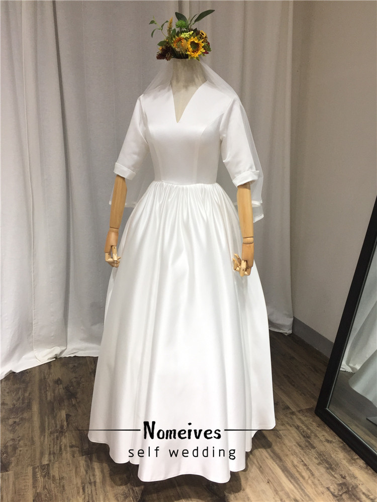 First make-up] French style literary retro satin light wedding dress slim and simple going out gauze honeymoon travel photo pettiskirt wedding dress