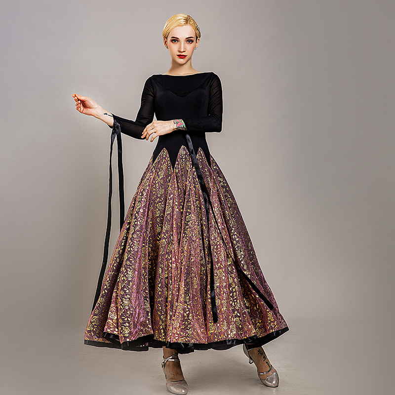 Morden Dance Social Dance Foreign Dress Women's New Waltz Dance Suit National Mark Dance Competition for a long dress custom