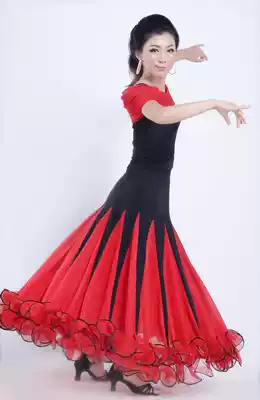 National standard dance skirt skirt skirt social dance big swing dress new long dress square dance women modern dance dress Waltz dance dress