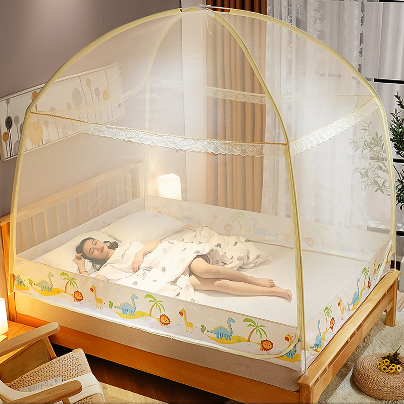 Mongolia Bag Mosquito Nets Fruit Park Home anti-fall Children's section encryption convenient and tear down three doors anti-dust installation