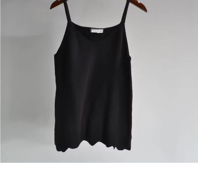 -4 Camisole nữ rời đoạn ngắn bên trong mặc phiên bản Hàn Quốc của áo phông có hương vị Hồng Kông chạm đáy áo dệt kim quần áo tập gym nữ