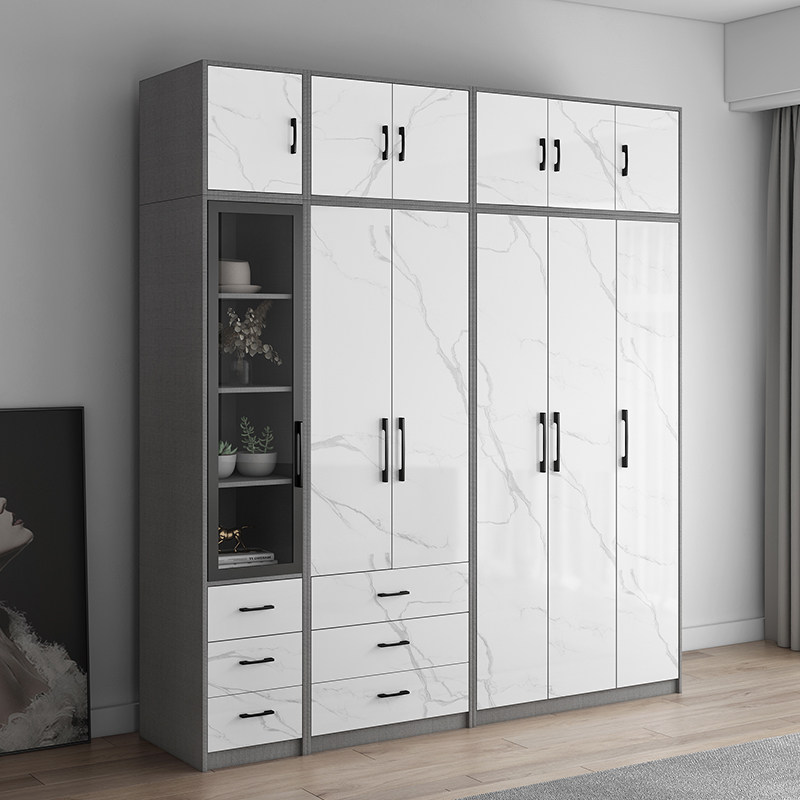 Nordic wardrobe combination modern simple and economical household bedroom cabinet rental small apartment simple large wardrobe