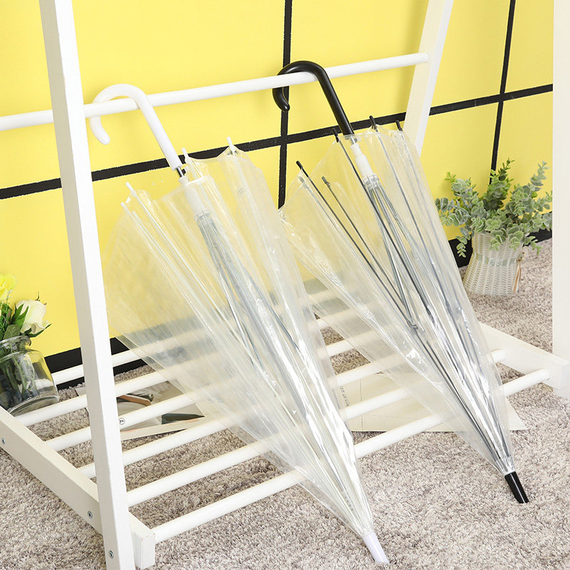 Transparent sweet umbrella long handle women's net red custom logo advertising umbrella small fresh student umbrella white children