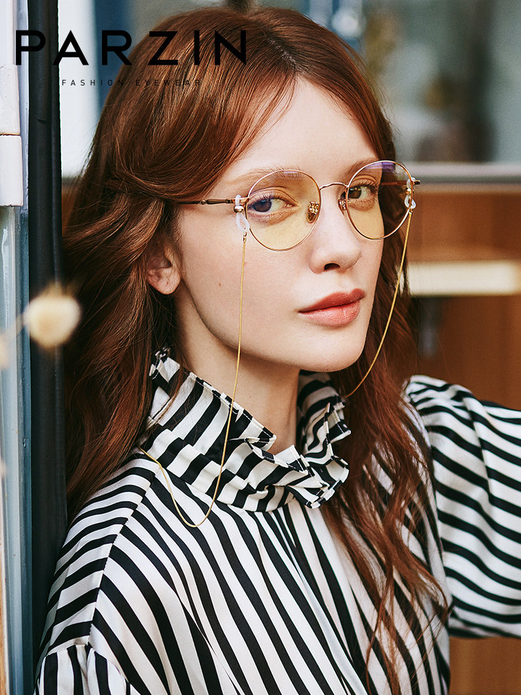 Parsons new anti-blue light computer goggles women's metal frame men's fashion playful face repair glasses 15750