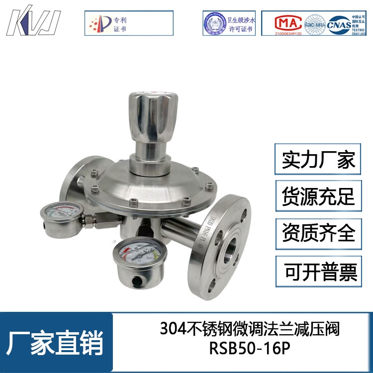 Rbs50 Oxygen Pressure Reducing Valve Stainless Steel 304 Fine-Tuning Pressure Stabilizing Static Low-Pressure Air Nitrogen Steam Flange Thread Rbs50 Oxygen Pressure Reducing Valve Stainless Steel 304 Fine-Tuning Pressure Stabilizing Static Low-Pressure Air Nitrogen Steam Flange Thread