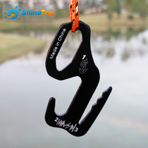 Outdoor canopy tent wind rope buckle 9-shaped aluminum alloy hook tight rope buckle accessories luggage tie hook buckle large