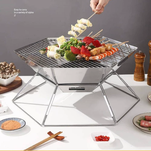 Шашковая печь для барбекю для барбекю на открытом воздухе печь для барбекю без клетчатки складной портативный уголь инструмент для лагеря для барбекю печи для барбекю