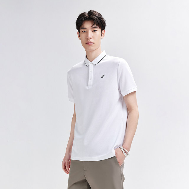 PEACEBIRD Men's Summer Lapel Short Sleeve T-Shirt Cool Casual POLO Shirt