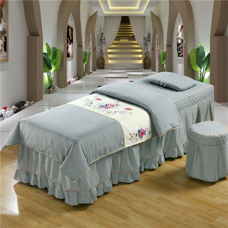 Beauty khăn trải giường gia đình bốn đơn giản vẻ đẹp spa thẩm mỹ viện massage trị liệu bedspread châu Âu màu tùy chỉnh rắn đầu vuông - Trang bị tấm mua khăn trải giường spa