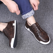 Newbinson mens shoes autumn new mens casual leather shoes mens Korean version of shoes mens cotton shoes youth tide shoes mens