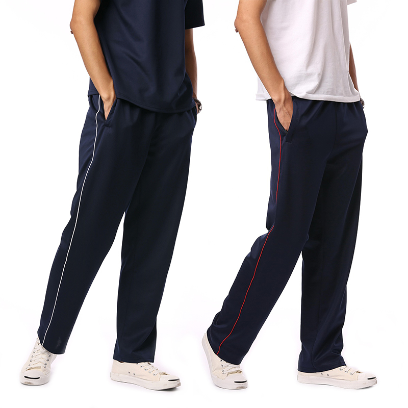 Spring and autumn sports trousers a bar student school uniform pants cotton men's and women's school pantsSouth Korea silk dark blue and white school pants