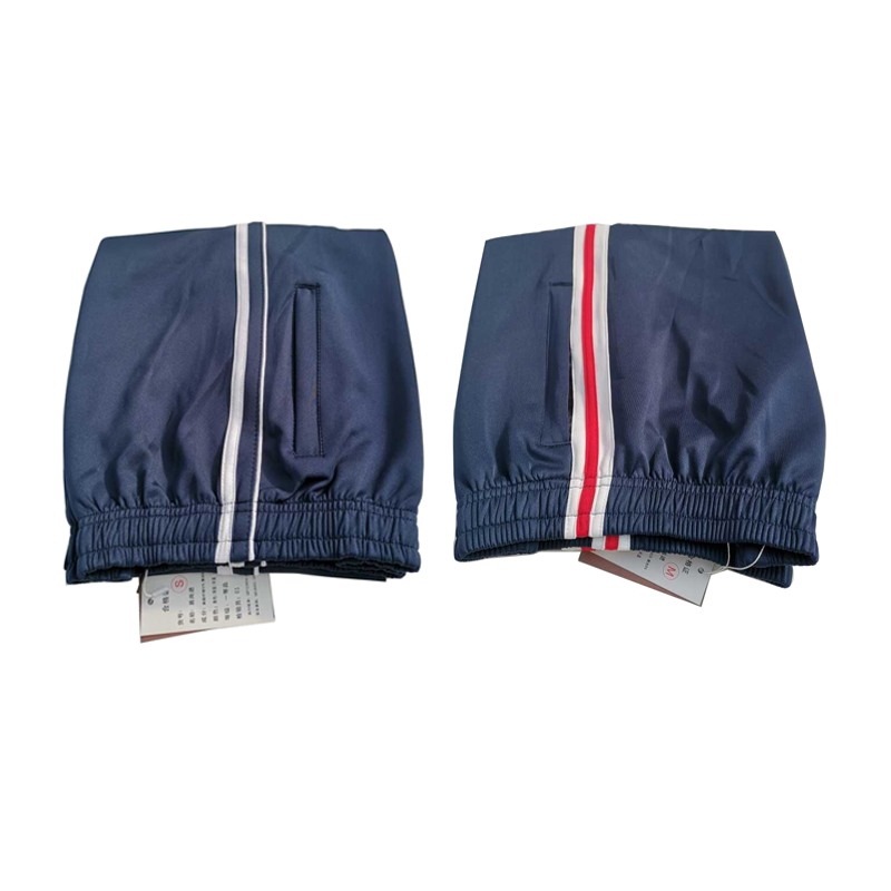 Spring and summer thin breathable sports school uniform pants a bar sky blue loose dark blue school uniform pants junior high school boys and girls school pants