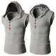 ເສື້ອຍືດຜູ້ຊາຍລະດູຮ້ອນ hooded vest ຜູ້ຊາຍ sleeveless ເສື້ອທີເຊີດ waistcoat summer slim ກິລາ sweat vest trendy