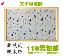 Nordic style framed cork photo wall message board can be customized school publicity column manufacturers sell themselves