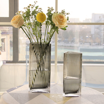 Nordic vase Glass transparent creative home living room flower arrangement Flowers Roses dried flowers Flower decoration ornaments