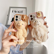 Apple 11promax phone case 12pro creative 8plus cute iPhone XS cartoon plush shell Apple XSmax handmade 6s 7plus all-bag