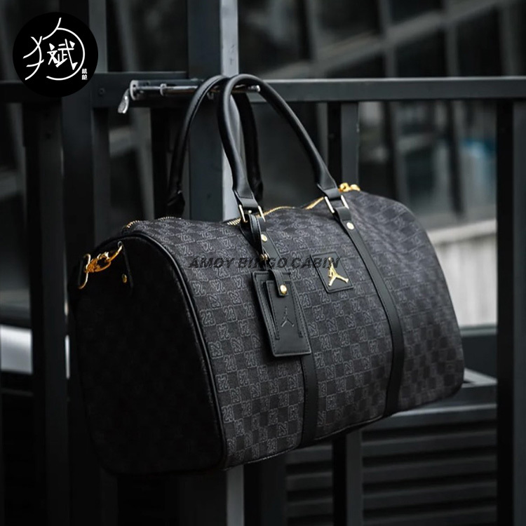 Nike Jordan Men's and Women's Aj Checkerboard Pattern Sports Crossbody Shoulder Bag Travel Luggage Bag Fj6787