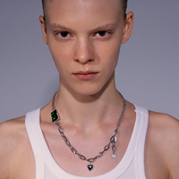 [Same style as Wang Hedi] Josyandlove thorn series high-end niche zircon sweater love necklace
