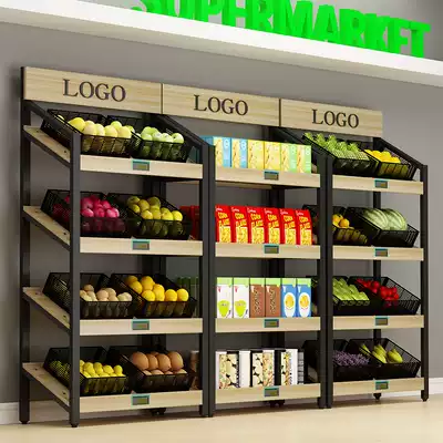 Supermarket fruit store shelf display rack Vegetable creative multi-layer storage rack Fruit and vegetable Nakajima shelf Snack wine rack