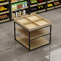 Supermarket island shelf Multi-layer fruit display table Promotion shelf Rice noodles grain oil Milk snack pile head shelf
