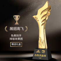 Resin trophy gold-plated creative custom crystal custom-made eagle competition champion prize Bank awards excellent staff