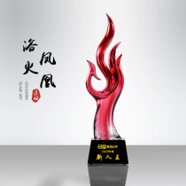 Creative High-end Glazed Trophy Custom Company Annual Meeting Excellent Employees Awards Crystal Resin Atmosphere Commemorative