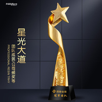 Creative Crystal Trophy Custom Made Metal Resin Annual Conference Employee Company Honorary Competition Sales Champion