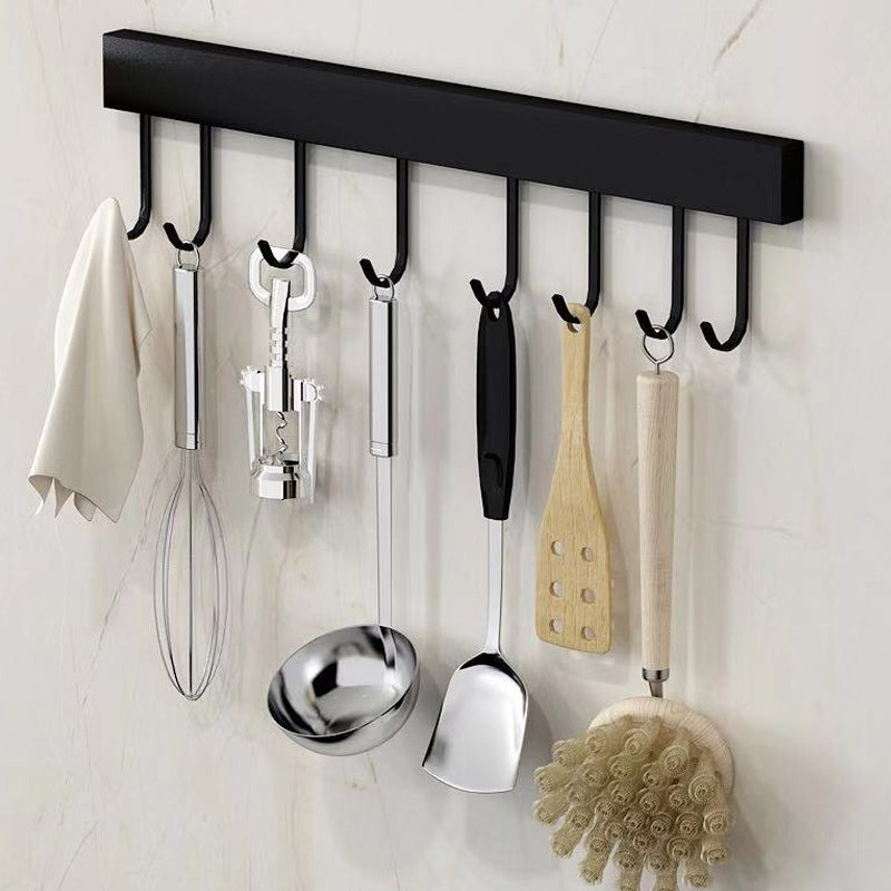 Cutter chopping block Lid Rack Chopsticks Seasoning Containing Layer Rack Crochet Hook-Free Wall-mounted Stainless Steel Kitchen Shelve