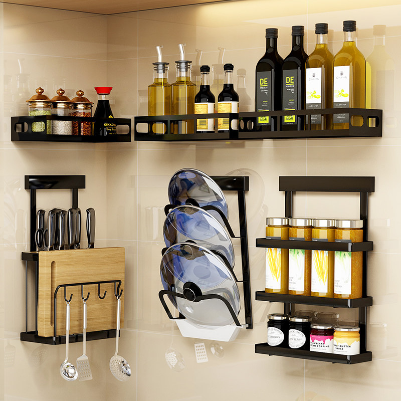 Free Punching Kitchen Shelve Wall-mounted Wall Stainless Steel Tool Holder Bowl and Chopsticks Cage Seasoned Kitchenware Containing shelf