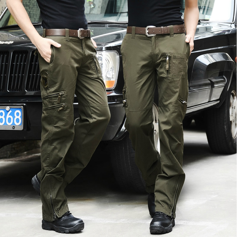 Outdoor casual army green pants men loose wear wear workwear pants mountain camping camouflage pants straight spring and autumn