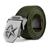 Big five-star men's and women's woven canvas belt Men's automatic buckle canvas belt tide lengthened thickened tactical belt