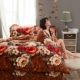 Mùa đông cộng với tấm nhung được bao phủ bởi bốn bộ nhung nhung dày ấm áp lông cừu đôi nhung flannel giường 1,8m