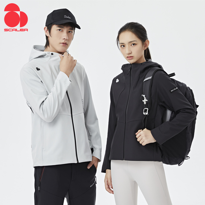 SCALER Sikéo Outdoor autumn winter male and female elastic soft shell clothes cardio-hoodie with cap casual jacket F2912201-Taobao