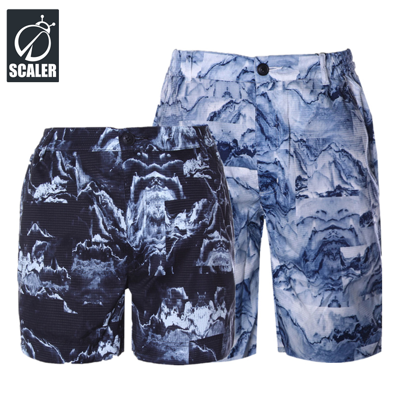 Thékéle outdoor F9033602 male and female summer water ink printed elastic speed dry shorts elastic pants F9133602