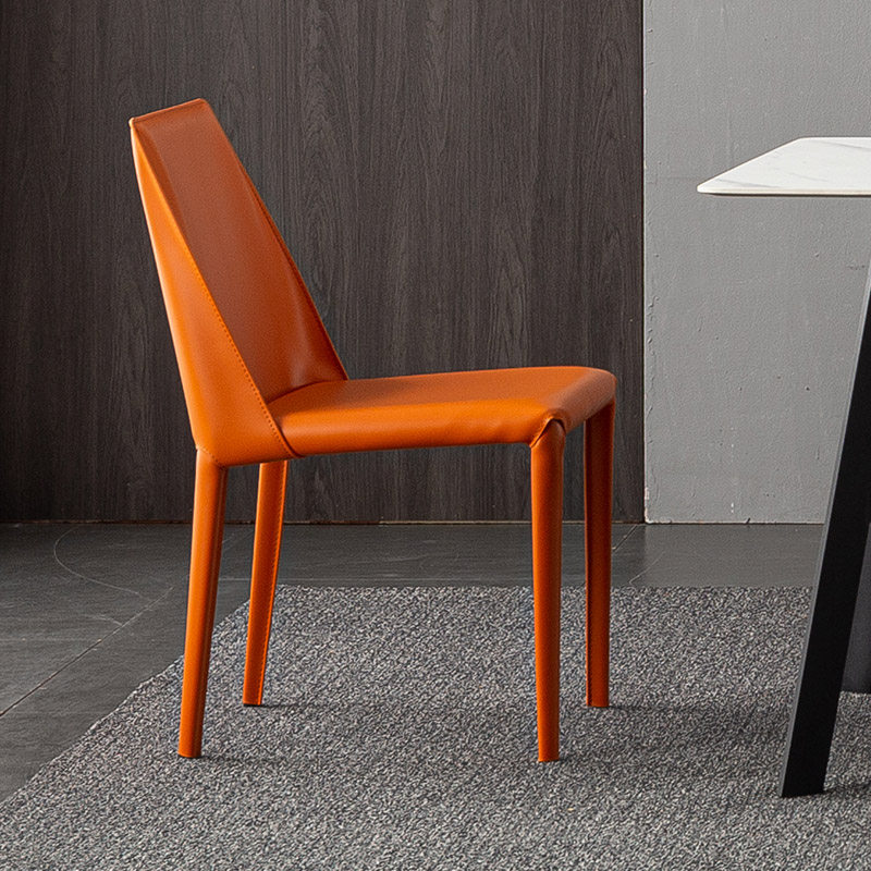 Nordic light luxury dining chair postmodern study chair leisure cafe hotel chair home dining room saddle leather dining chair