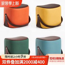 Nordic Portable Saddle Bench Swap for home doorway Creative wearing a shoe stool small sofa stool light extravagant and short stool leather