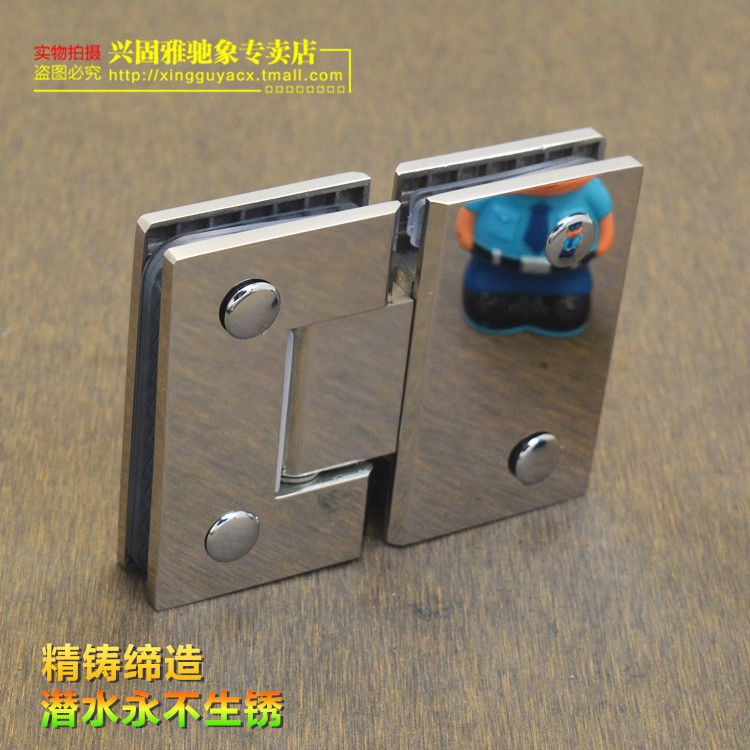 Finely Cast 304 Stainless Steel Bathroom Clips Bright Light Glass Clips Shower Room Hinge No Frame Door Glass Hinges 180 Degrees