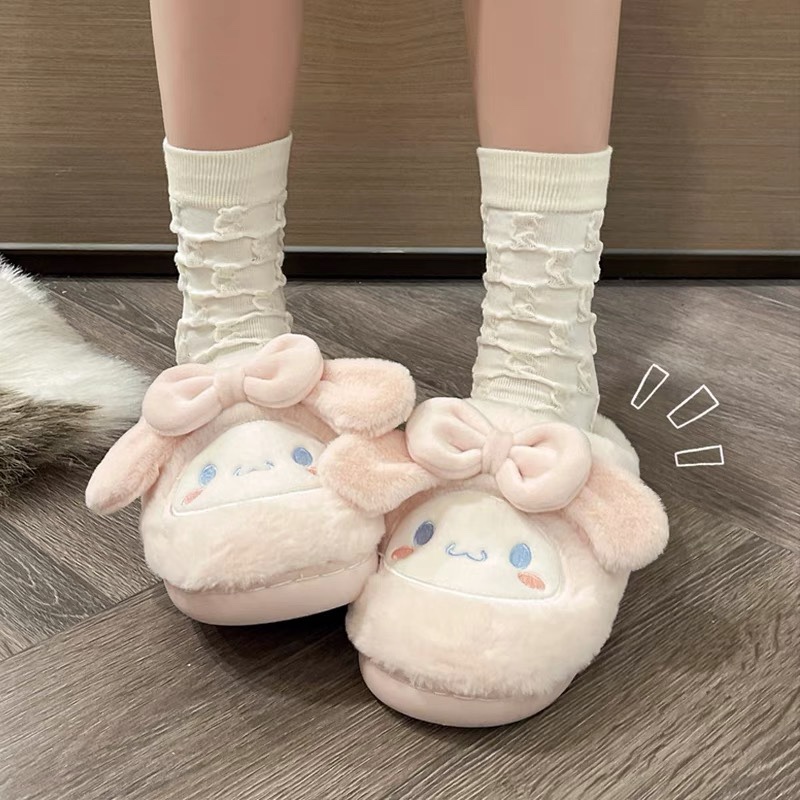 Cotton Slippers for Women, Cute Winter Student Dormitory 2022 New Thick-Soled Cartoon Plush Slippers for Women