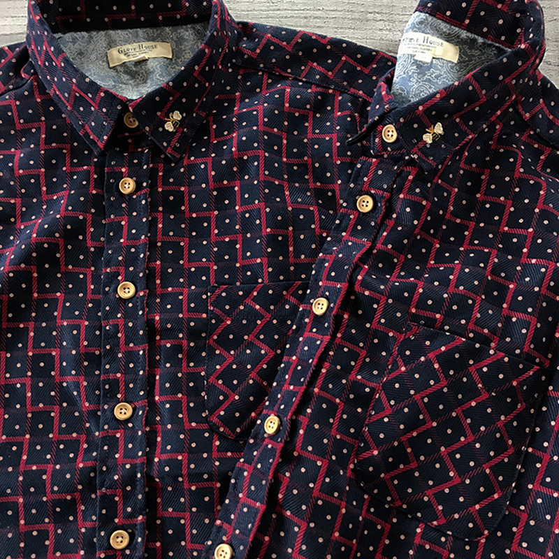 Niche Retro High-End Mercerized Geometric Pattern Slim-Fit Shirt for Men Niche Retro High-End Mercerized Geometric Pattern Slim-Fit Shirt for Men