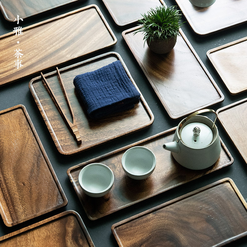 Small Yahu Peach Wood Dry Foam Pan Solid Wood Small Tea Nursery Office One Pot two cup teas to decorate small tea tray