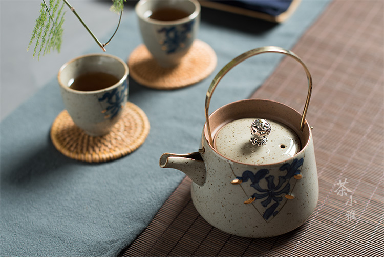 Chén trà màu xanh và trắng Retro Bộ trà vàng Kung Fu Vàng cổ Antique Cup gốm sứ Nhật Bản - Trà sứ bình pha trà thủy tinh có lõi lọc